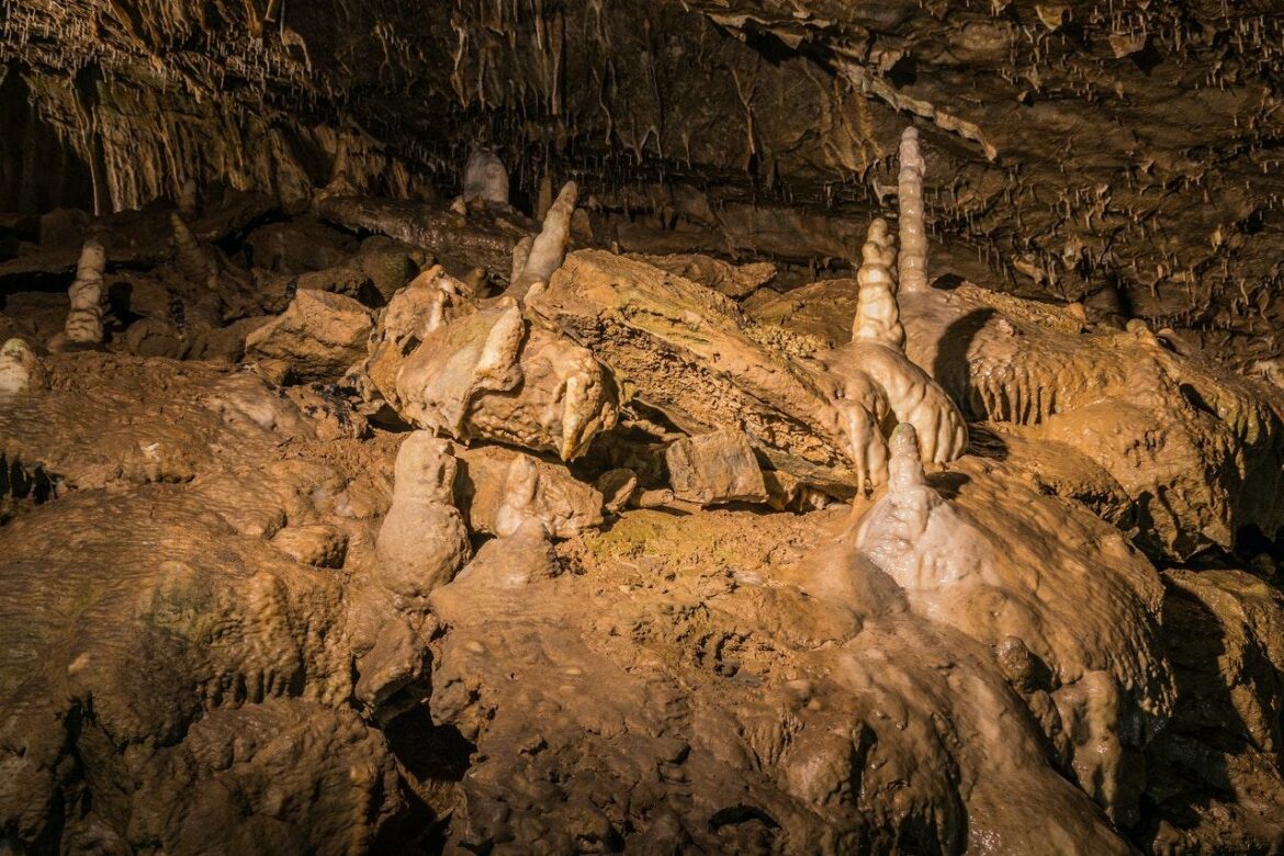 stalagmites dans une grotte